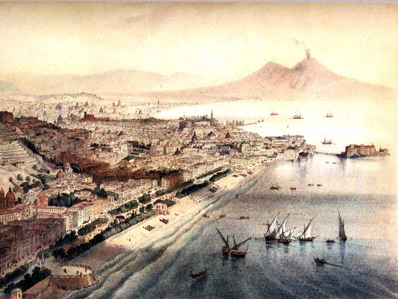 Alfred Guesdon - Napoli vista dalla spiaggia di Chiaja